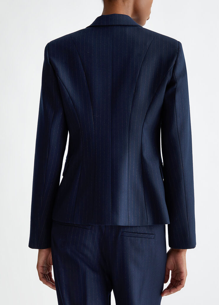 Blazer en flanelle à rayures craie bleu foncé Liu Jo - medium