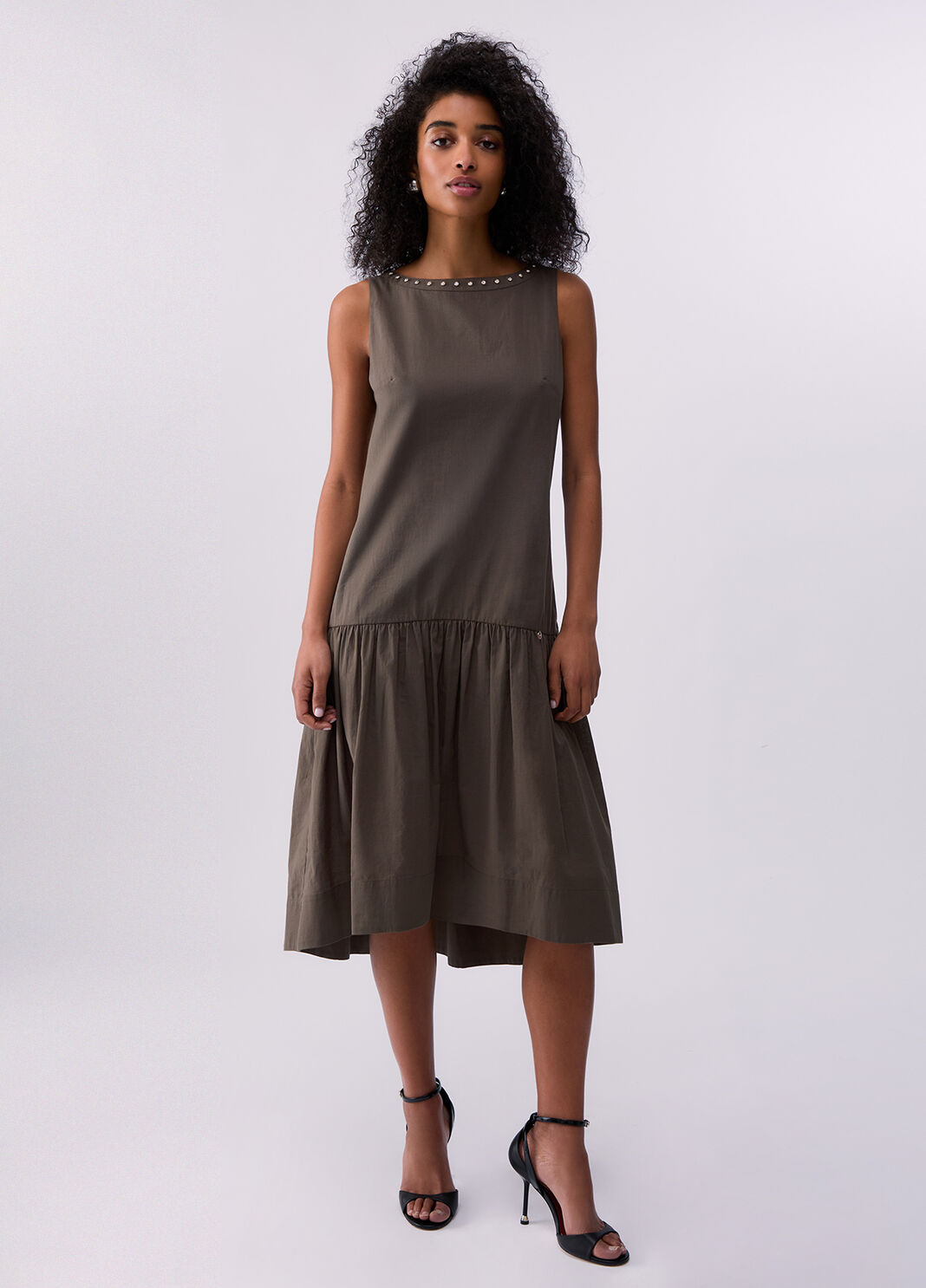 Robe longue orn&eacute;e de pierres vert olive Liu Jo - large image number 0