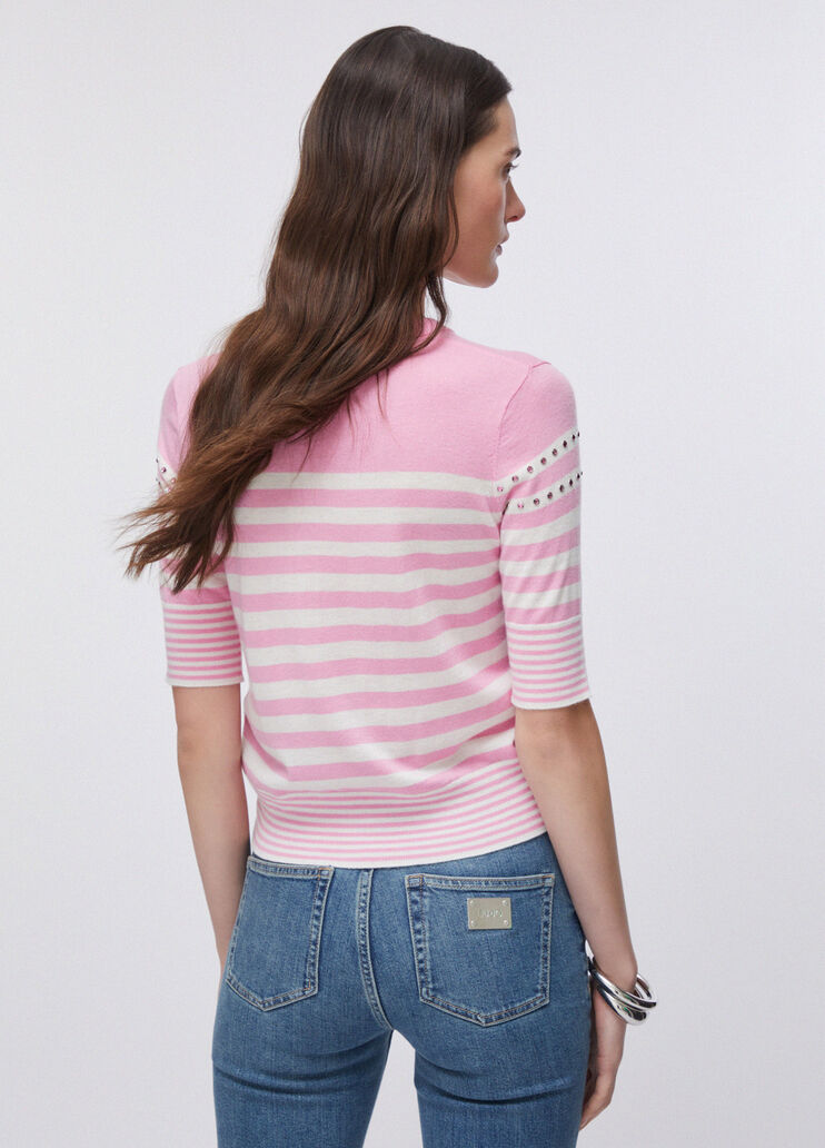 Ribbed Henley jumper pink Liu Jo - large image number 1