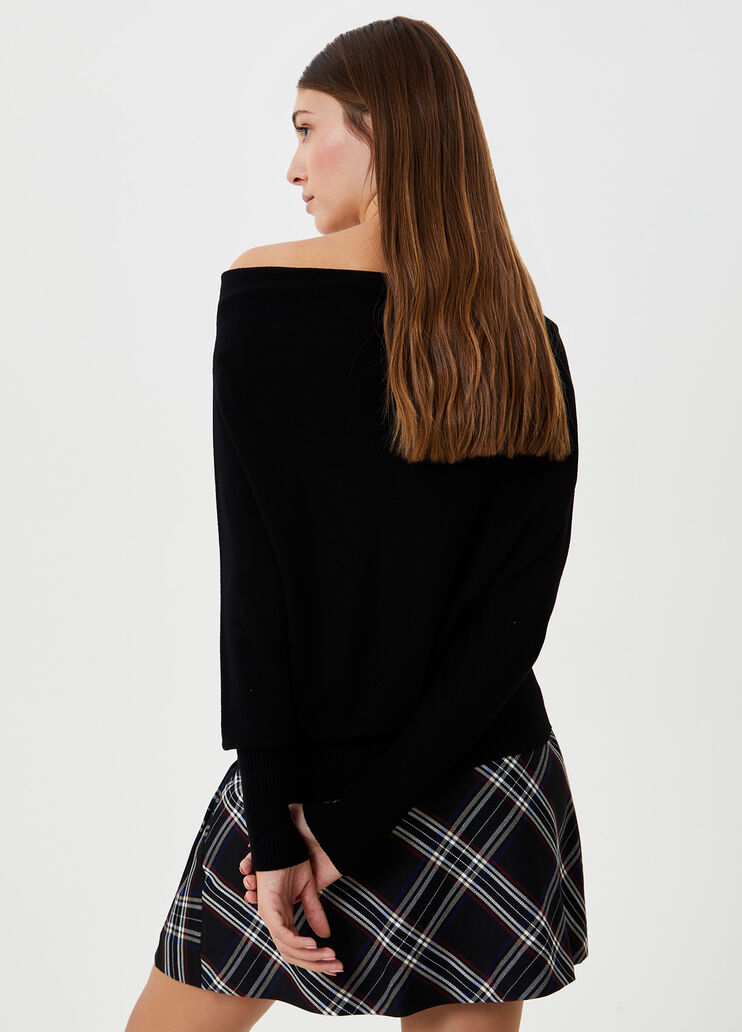 Sweater with wide neckline Black Liu Jo - large image number 1 Sweater with wide neckline Black Liu Jo - large image number 1