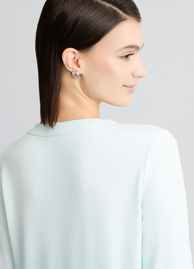 Sweatshirt with rhinestones light blue Liu Jo - large image number 4 Sweatshirt with rhinestones light blue Liu Jo - large image number 4