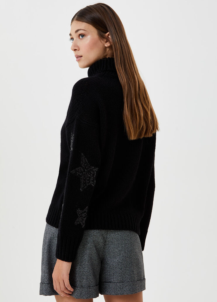 Dolcevita con paillettes Nero Liu Jo - large image number 1