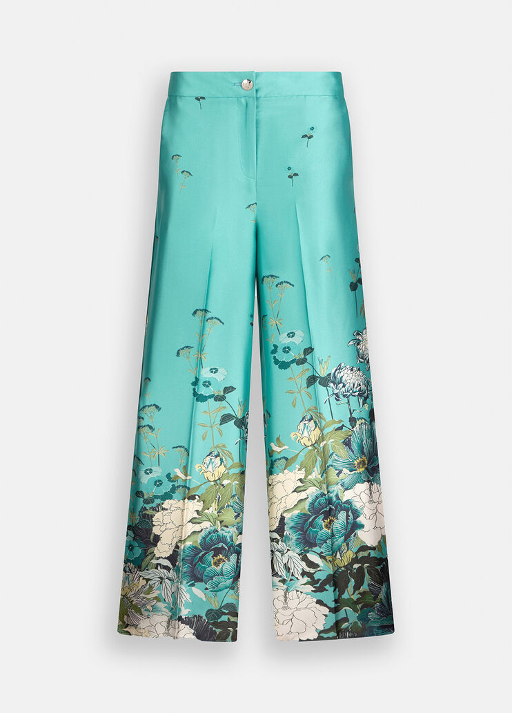 Printed twill trousers light blue Liu Jo - large image number 6