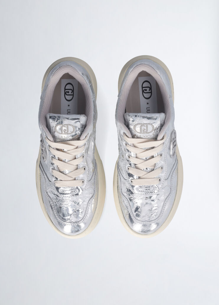 Distressed-effect sneakers silver tone Liu Jo - large image number 6 Distressed-effect sneakers silver tone Liu Jo - large image number 6