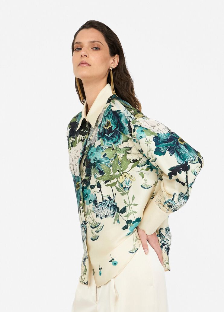 Printed twill shirt milk white Liu Jo - large image number 3