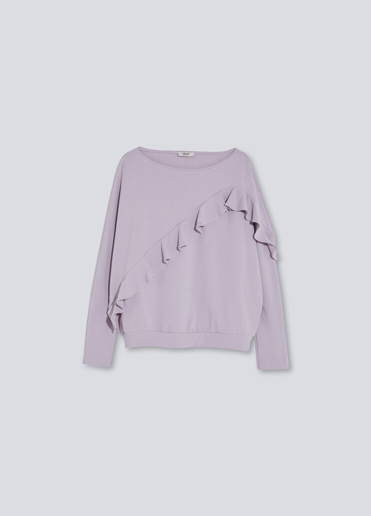 Sweatshirt with flounces lilac Liu Jo - large image number 4