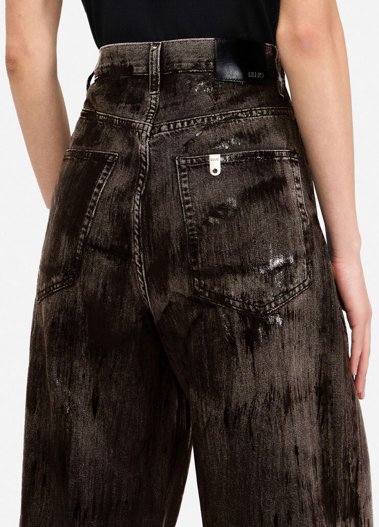Flared jeans with coated detailing brown denim Liu Jo - medium Flared jeans with coated detailing brown denim Liu Jo - medium