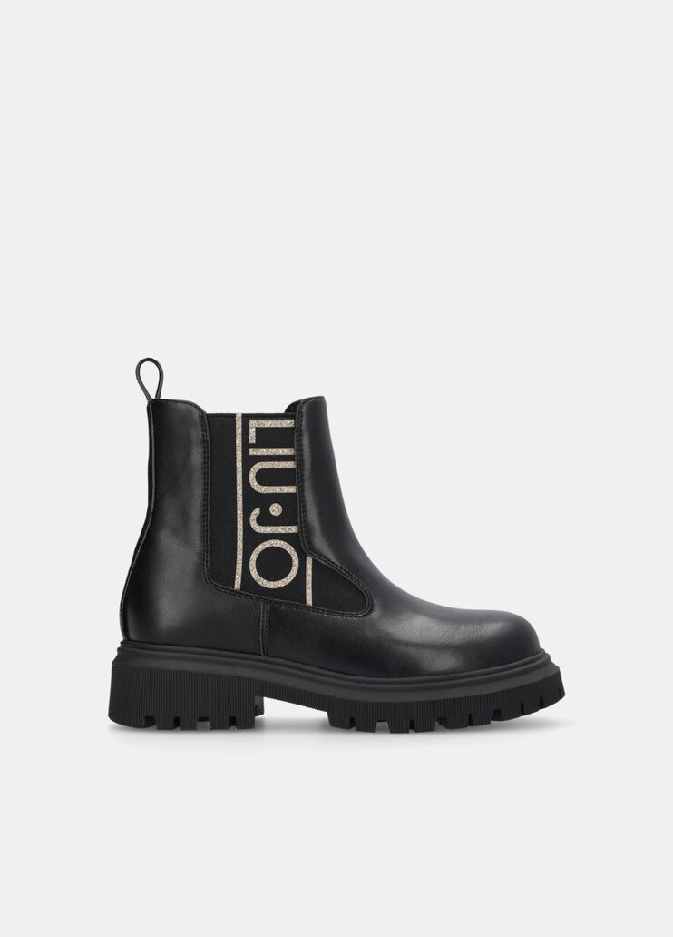 Ankle boots with glittery maxi-logo black Liu Jo - medium Ankle boots with glittery maxi-logo black Liu Jo - medium