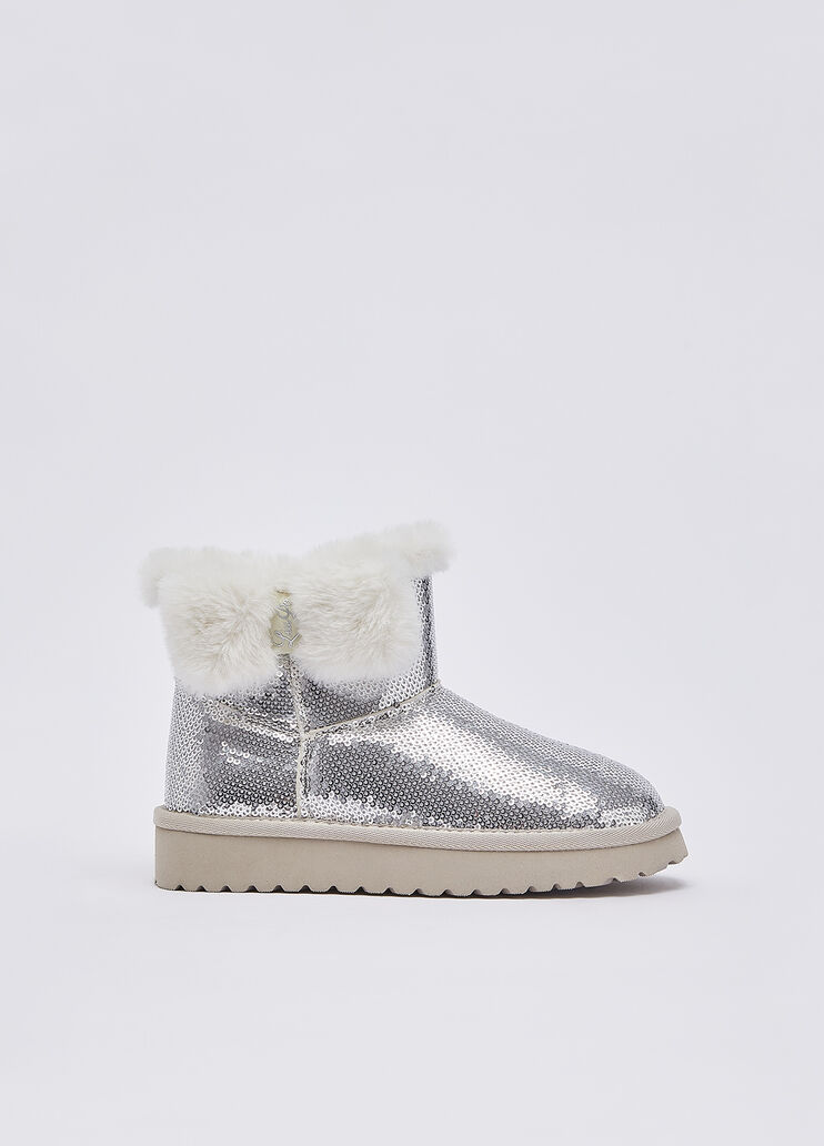 Warm ankle boots with sequins silver Liu Jo - medium
