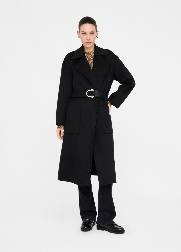 Wool coat with belt black Liu Jo - medium Wool coat with belt black Liu Jo - medium