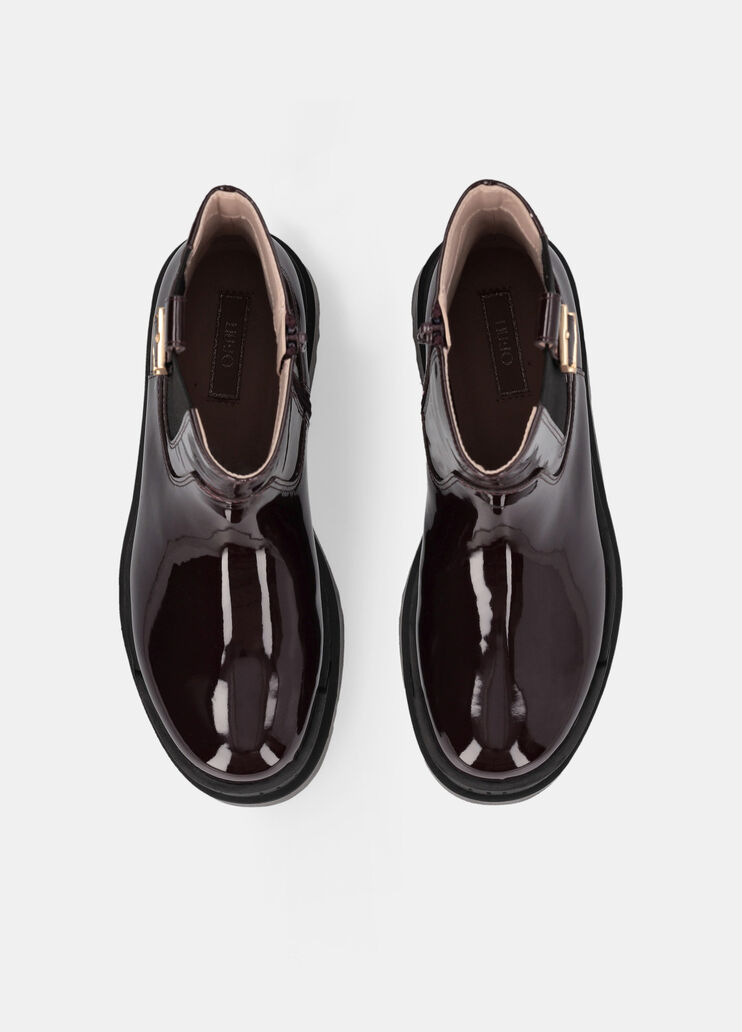 Plateau-Stiefelette aus Lackleder Amarone-Rot Liu Jo - large image number 3 Plateau-Stiefelette aus Lackleder Amarone-Rot Liu Jo - large image number 3