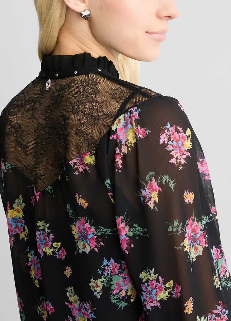 Floral georgette dress black floral print Liu Jo - large image number 2 Floral georgette dress black floral print Liu Jo - large image number 2