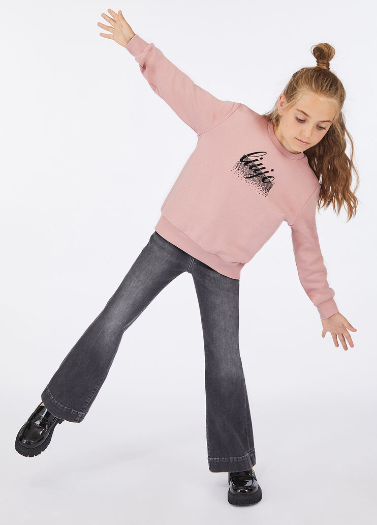 Cotton sweatshirt with logo pink Liu Jo - medium Cotton sweatshirt with logo pink Liu Jo - medium