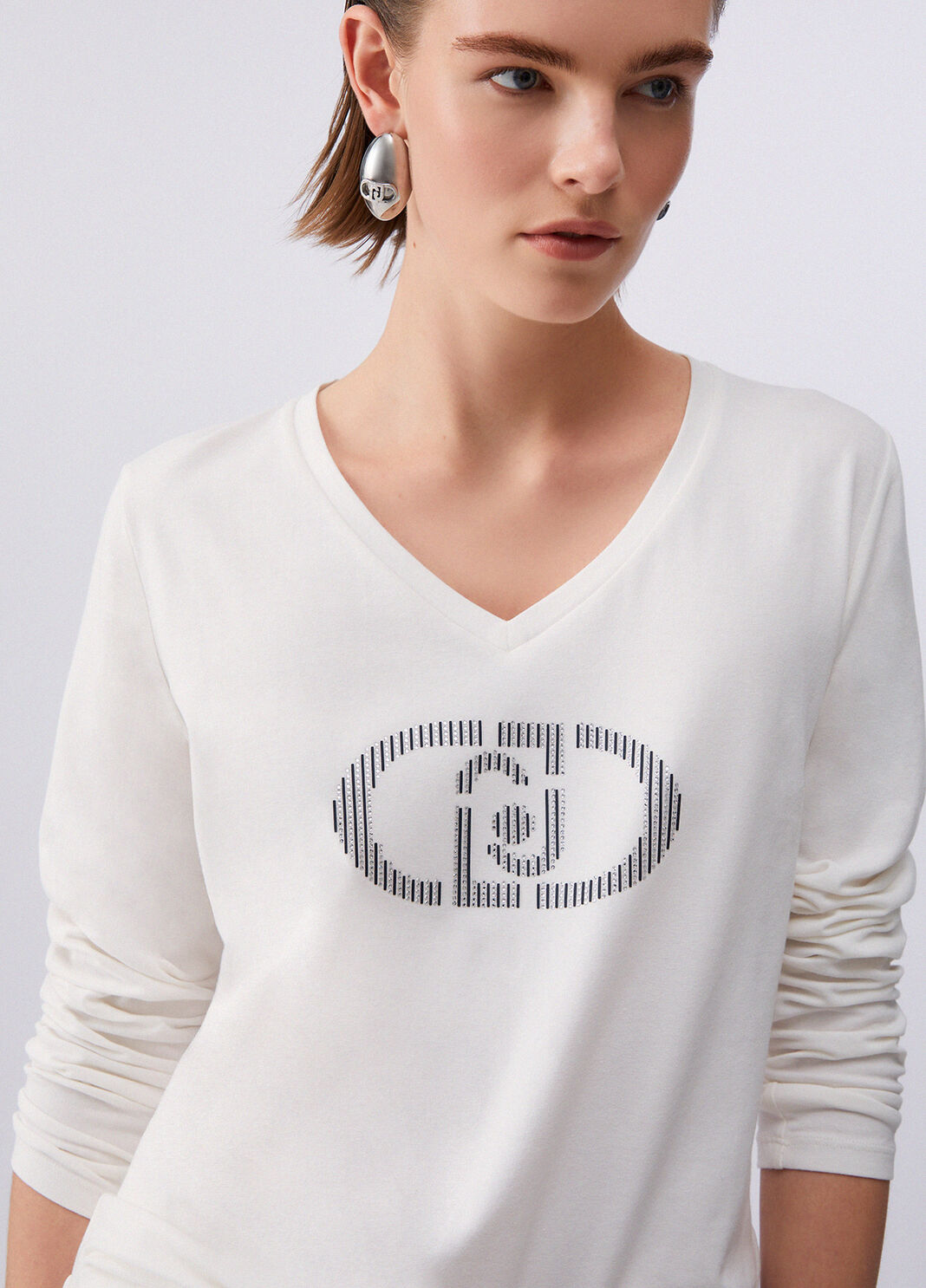 Langarm-T-Shirt Wei&szlig; Liu Jo - large image number 4