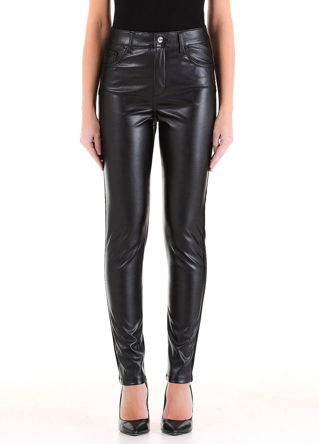 Skinny-Hose aus zwei Materialien Denim-Schwarz Liu Jo - large image number 0