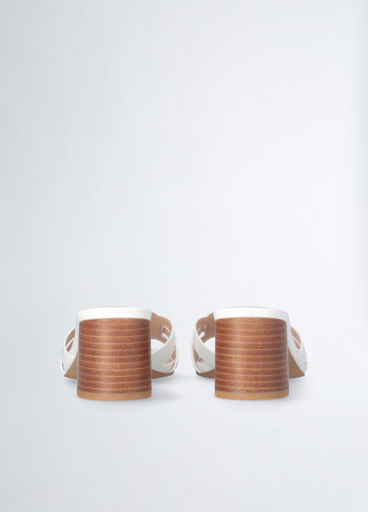 Leather sandals with wide heel white Liu Jo - large image number 5 Leather sandals with wide heel white Liu Jo - large image number 5