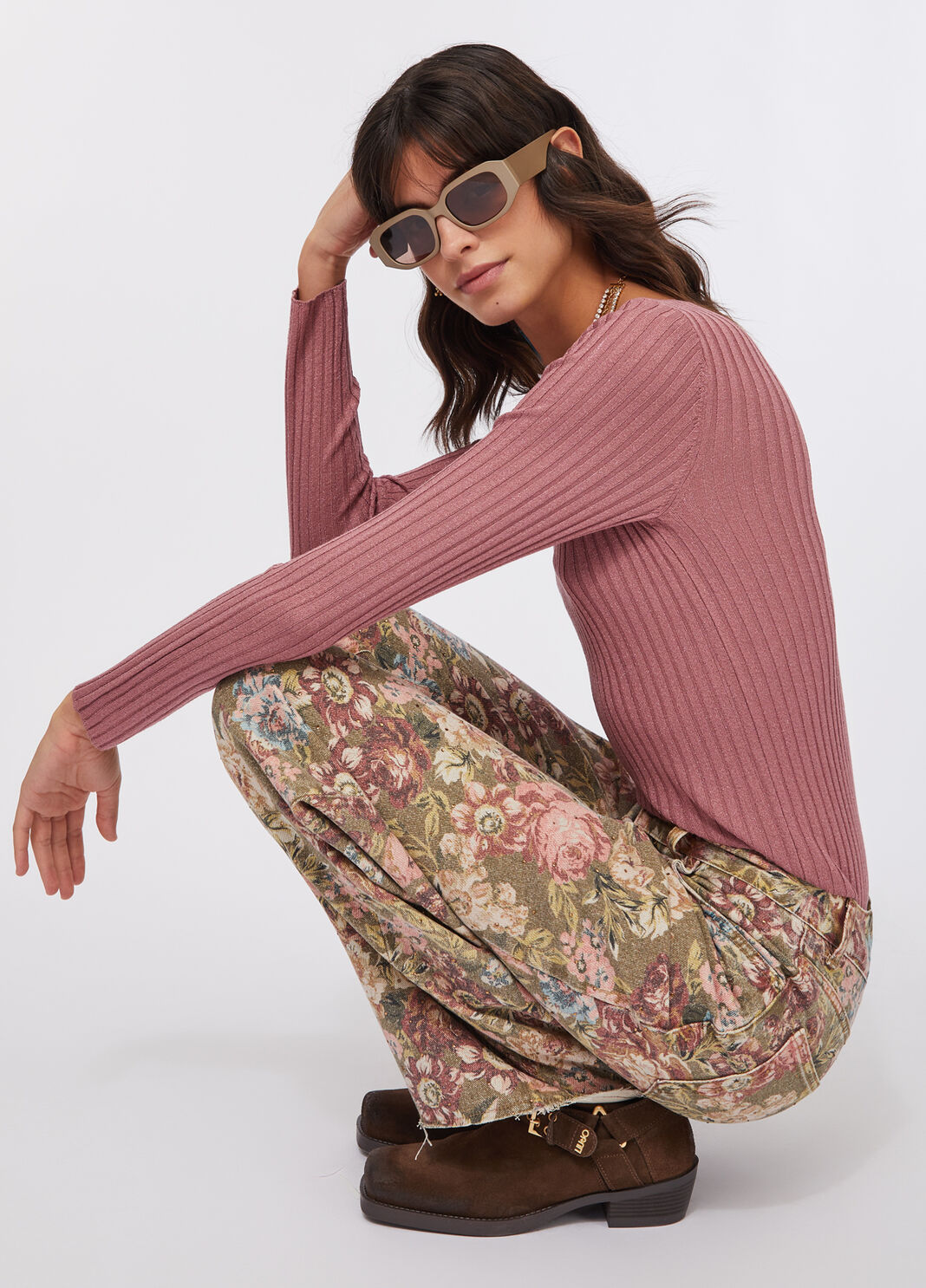 V-neck jumper pink Liu Jo - large image number 4