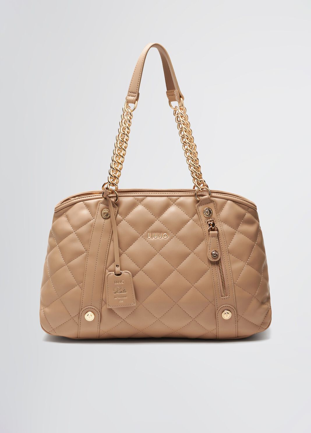 Medium quilted tote bag with charm pink Liu Jo - large image number 2