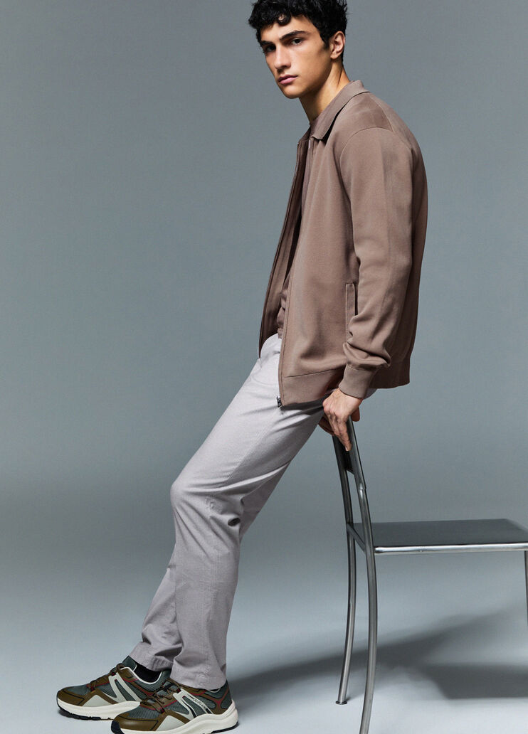 Pantalon chino &agrave; chevrons gris glacier Liu Jo - medium