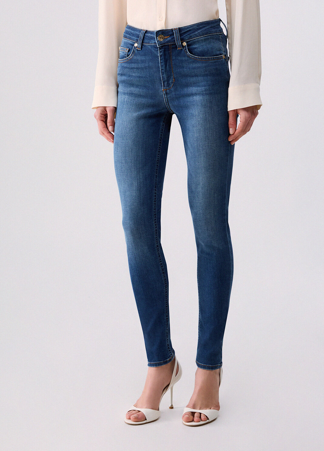 Jean skinny taille haute denim bleu fonc&eacute; Liu Jo - large image number 0