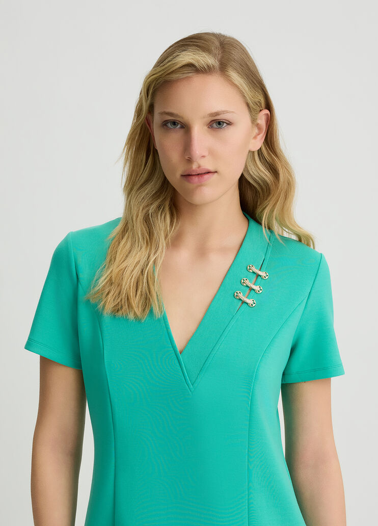 Short scuba dress Aqua Liu Jo - large image number 2 Short scuba dress Aqua Liu Jo - large image number 2