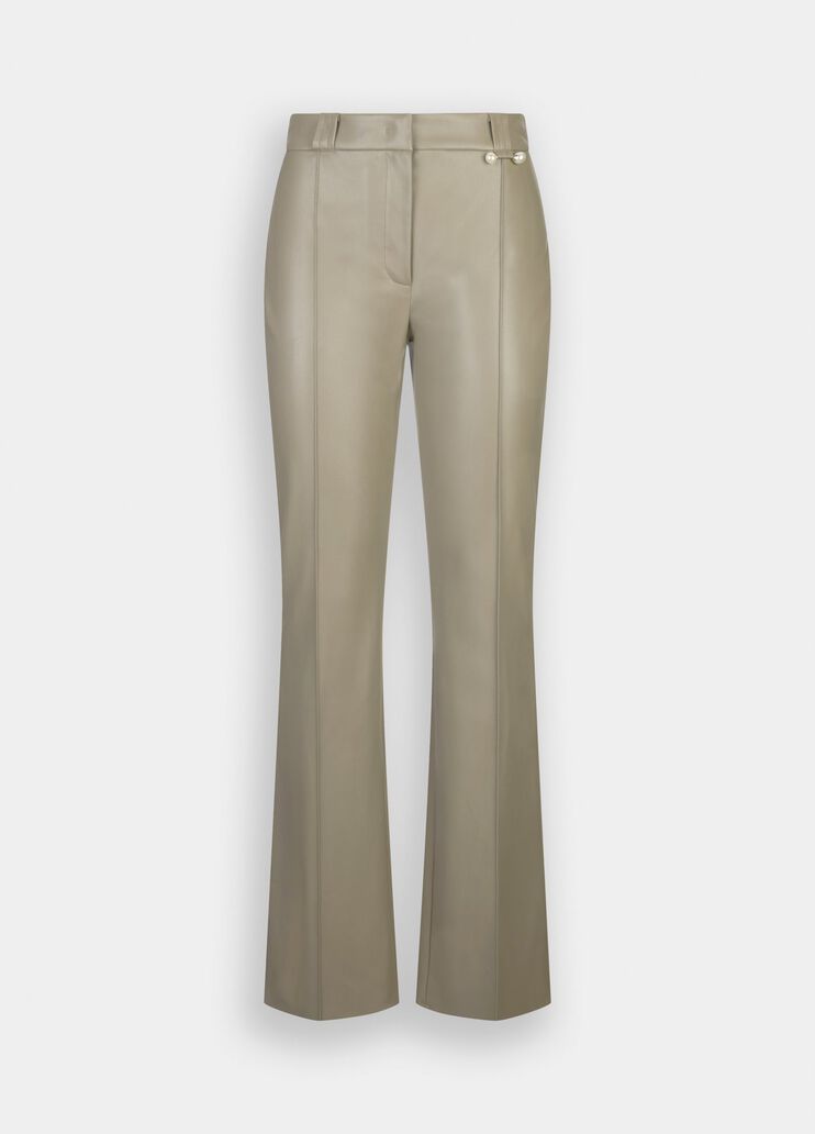 Coated fabric flared trousers asparagus Liu Jo - large image number 6 Coated fabric flared trousers asparagus Liu Jo - large image number 6