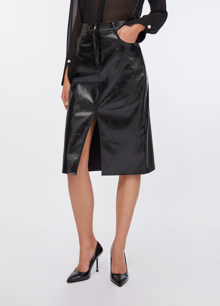 Glossy five-pocket skirt black Liu Jo - large image number 0 Glossy five-pocket skirt black Liu Jo - large image number 0
