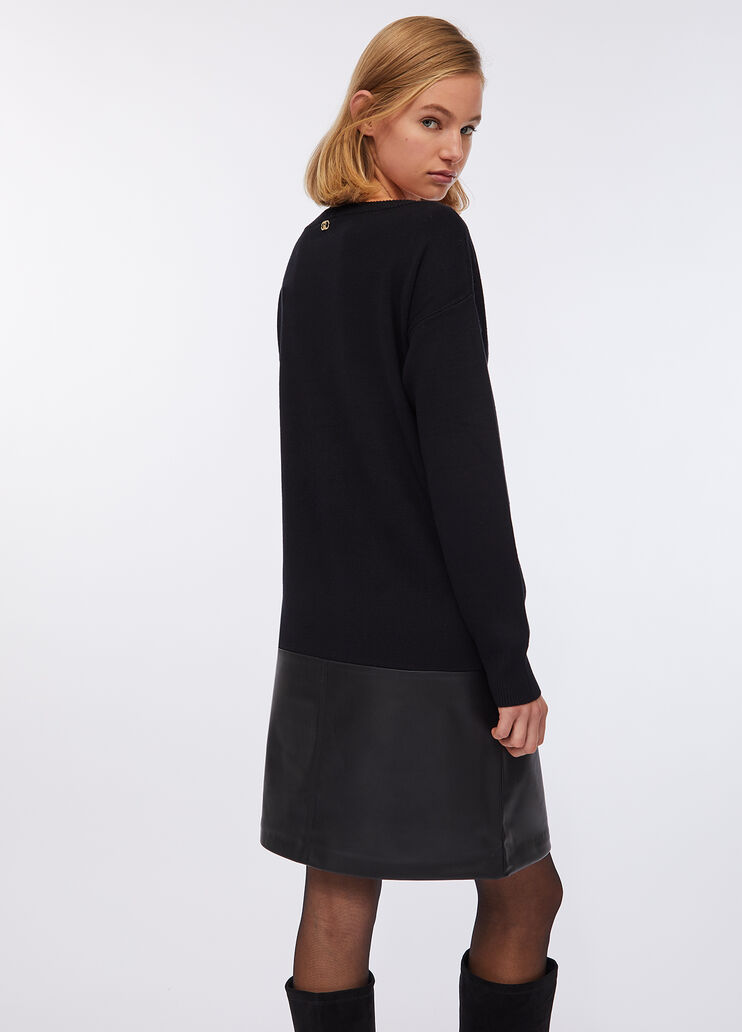 Short knit dress black Liu Jo - large image number 1 Short knit dress black Liu Jo - large image number 1