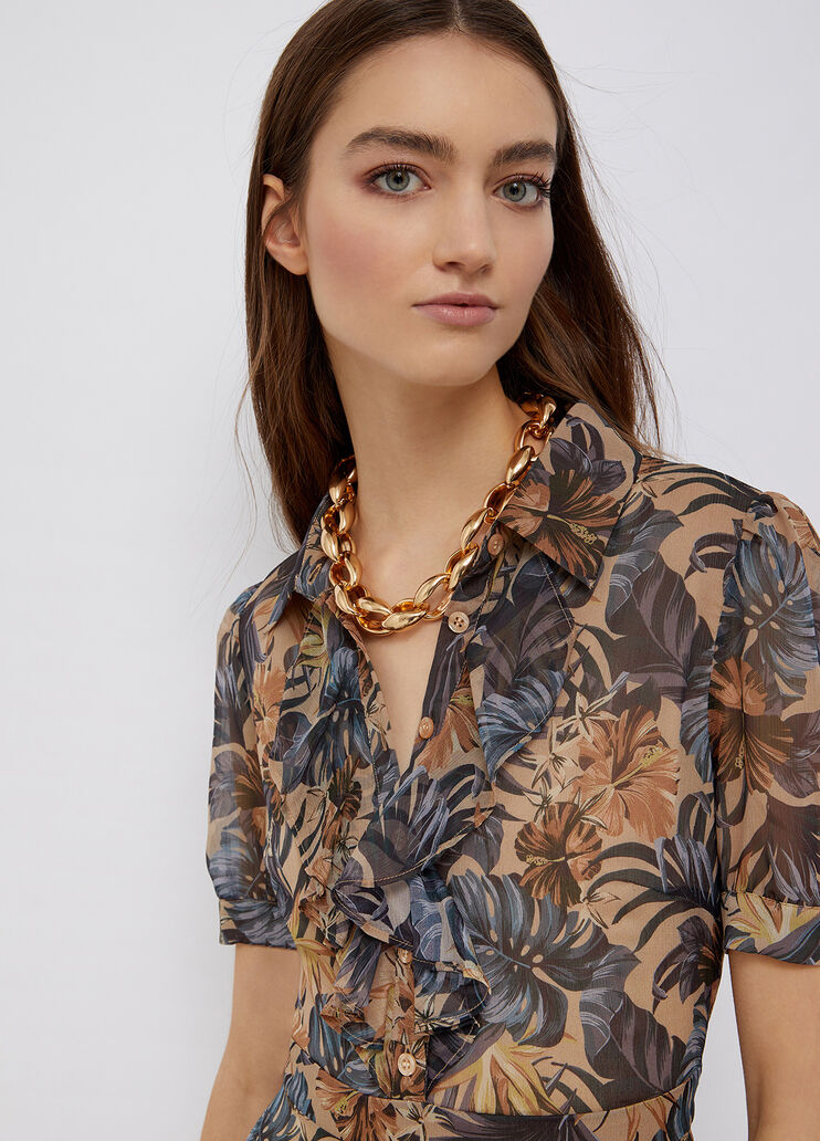 Printed short dress spring foliage Liu Jo - large image number 2 Printed short dress spring foliage Liu Jo - large image number 2