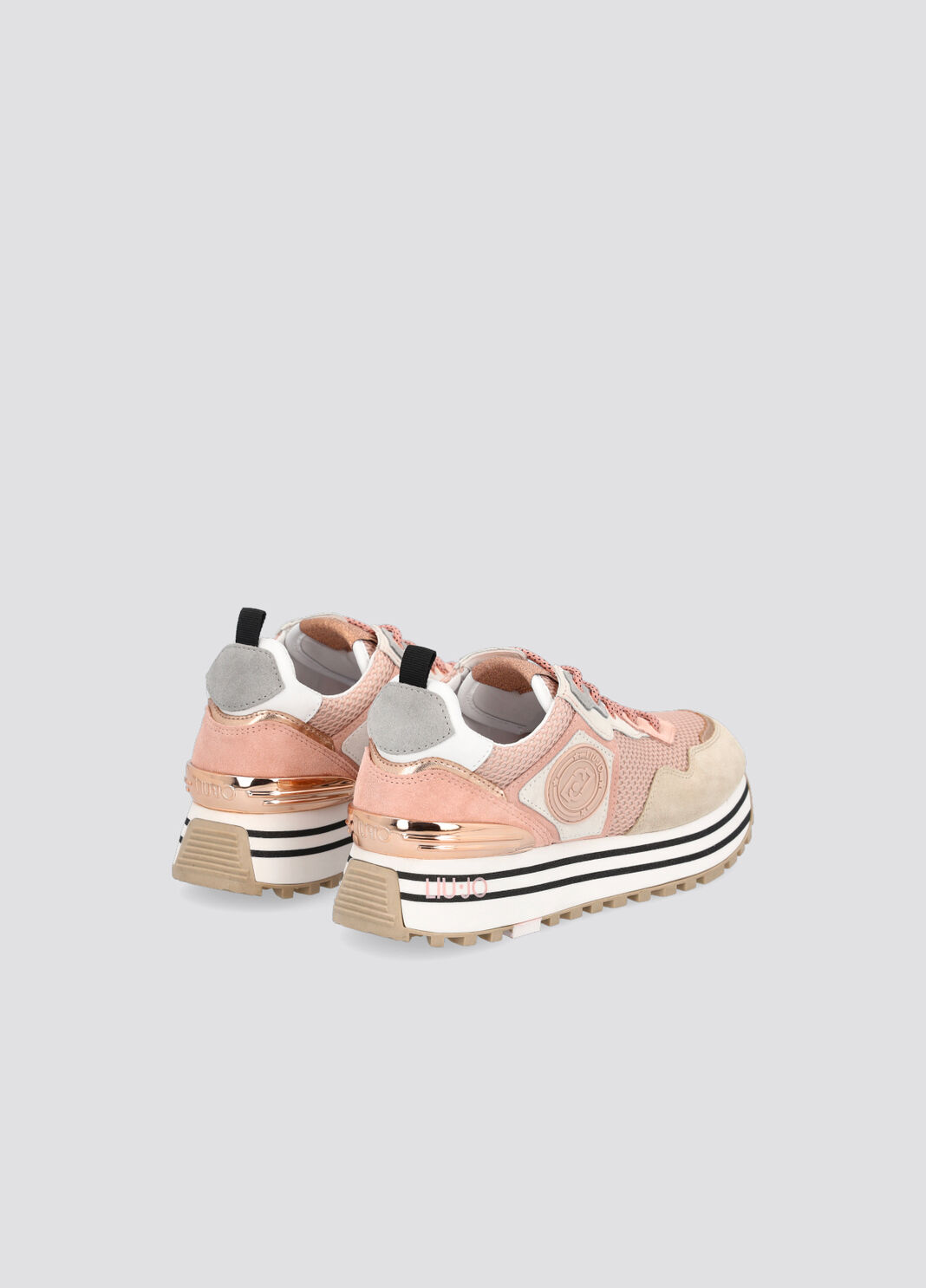 Mesh and suede platform sneakers pink Liu Jo - large image number 2