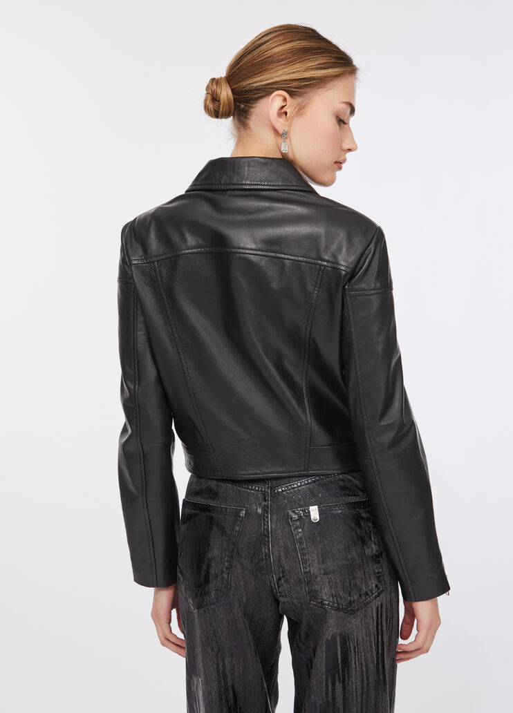 Leather biker jacket black Liu Jo - large image number 1