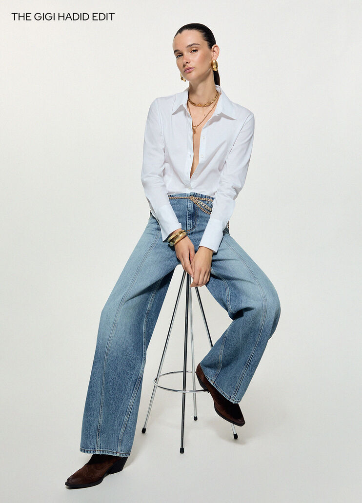 Flare-Jeans mit G&uuml;rtel Schmuck heller Denim Liu Jo - medium