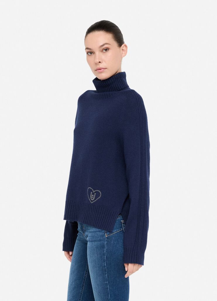 Wool and cashmere turtleneck dark blue Liu Jo - large image number 3 Wool and cashmere turtleneck dark blue Liu Jo - large image number 3