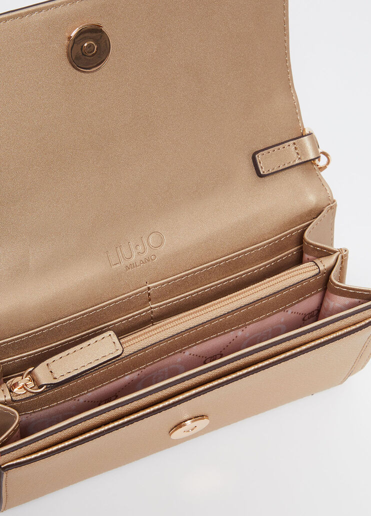 Portafoglio grande con tracolla a catena oro Liu Jo - large image number 3 Portafoglio grande con tracolla a catena oro Liu Jo - large image number 3