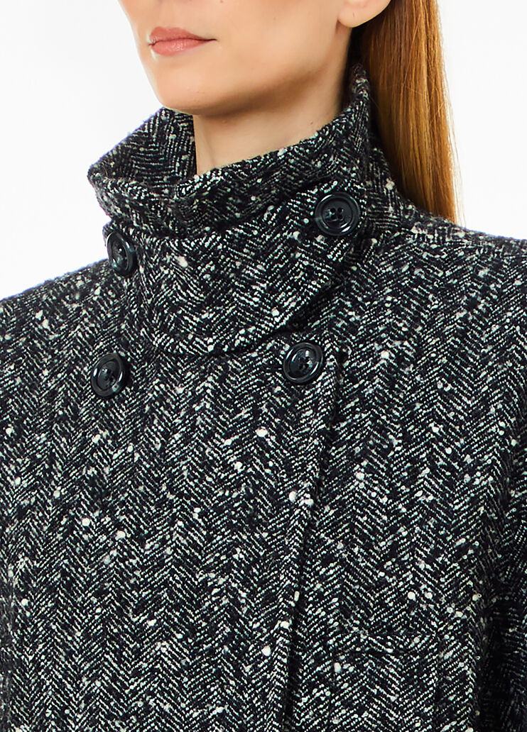 Abrigo de doble botonadura de mezcla de lana bouclé gris Liu Jo - large image number 2