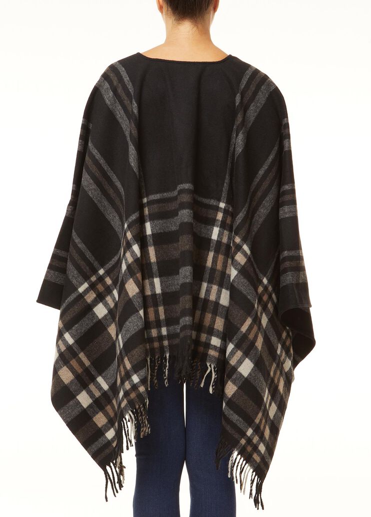Poncho with fringes Brown/green check Liu Jo - large image number 1