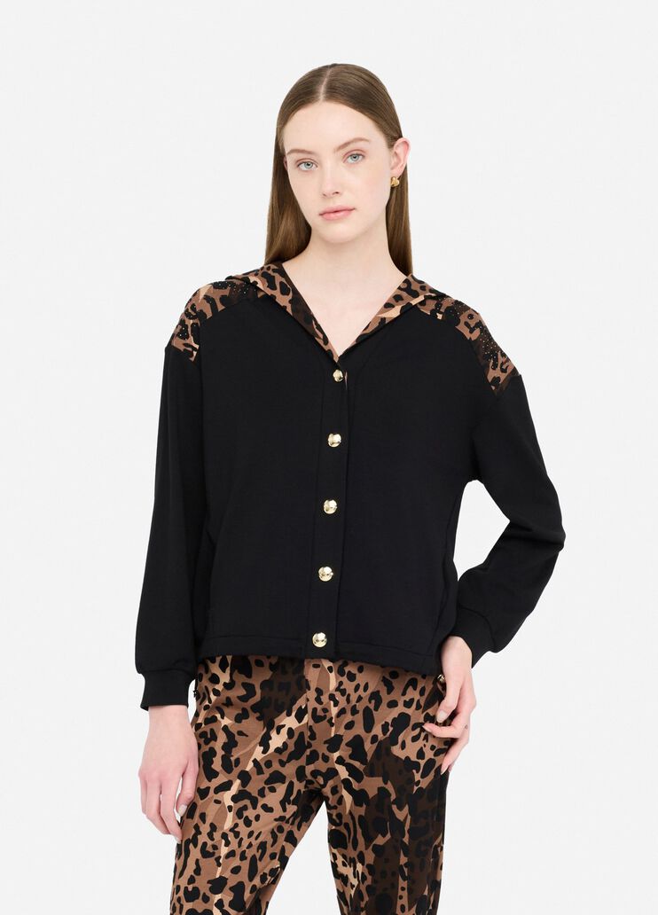 Sweatshirt with buttons black Liu Jo - large image number 0 Sweatshirt with buttons black Liu Jo - large image number 0