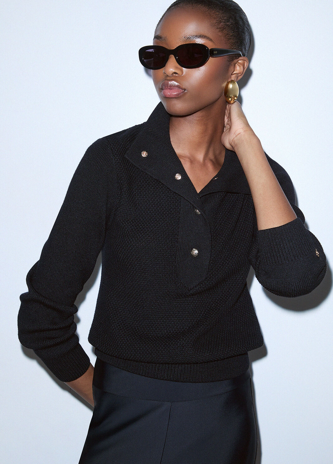 Knit with buttons black Liu Jo - large image number 3
