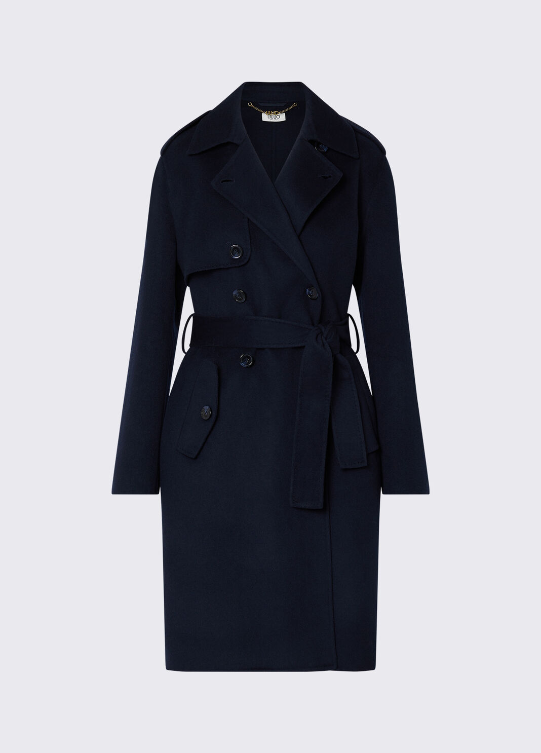 Long wool coat dark blue Liu Jo - large image number 6