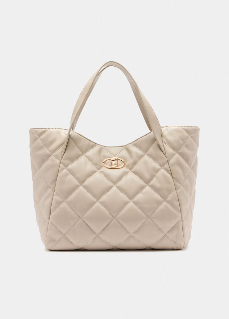 Sac fourre-tout grand format matelass&eacute; beige Liu Jo - medium