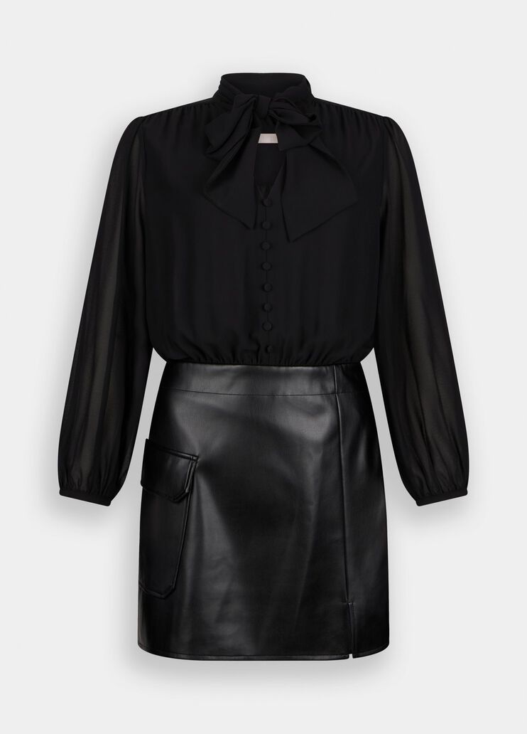 Kurzes Kleid mit Schleife Schwarz Liu Jo - large image number 6 Kurzes Kleid mit Schleife Schwarz Liu Jo - large image number 6