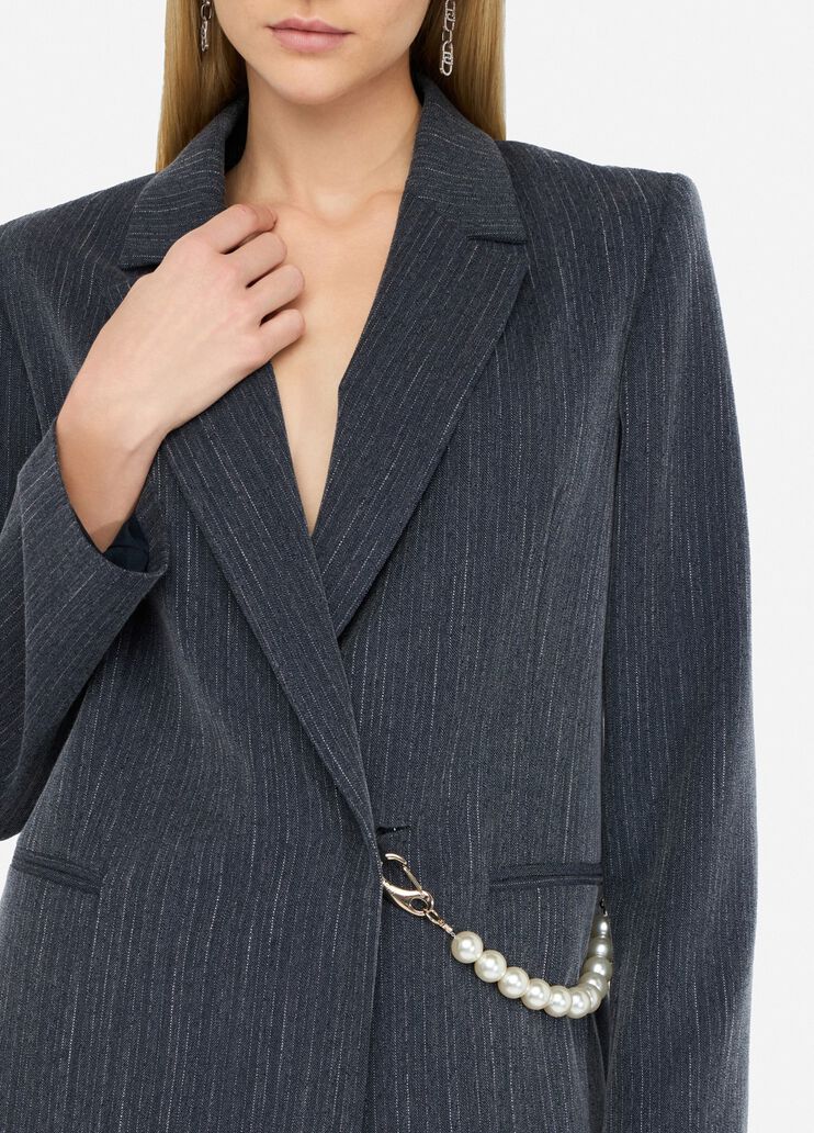 Flanellblazer mit Nadelstreifen Blau mit Nadelstreifen Liu Jo - medium Flanellblazer mit Nadelstreifen Blau mit Nadelstreifen Liu Jo - medium