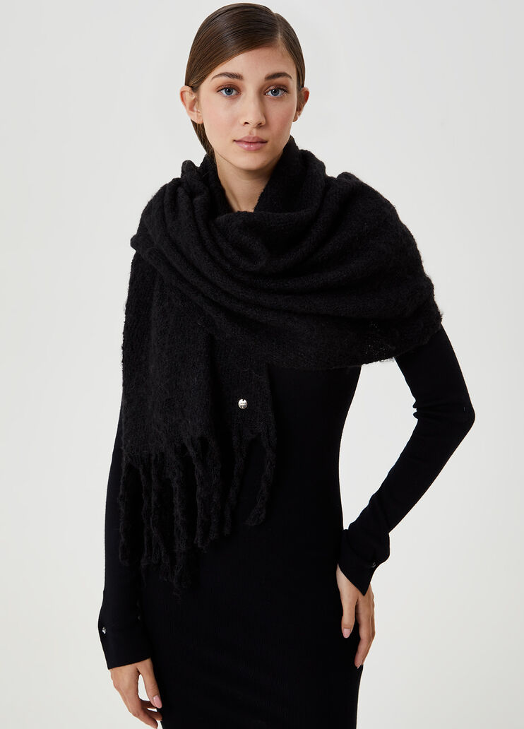Scarf with fringe Black Liu Jo - large image number 1