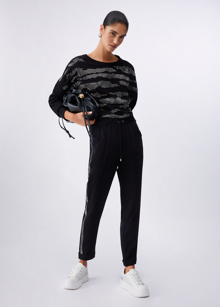 Sweatshirt with appliqu&eacute;s black Liu Jo - large image number 5