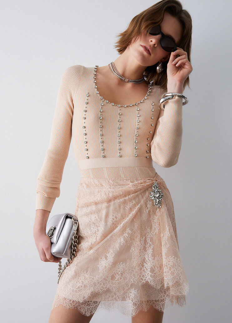 Chantilly lace miniskirt white Liu Jo - medium