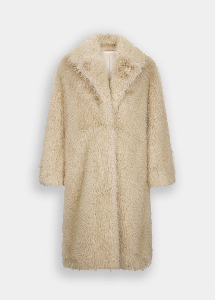 Faux fur jacket honey Liu Jo - large image number 6 Faux fur jacket honey Liu Jo - large image number 6