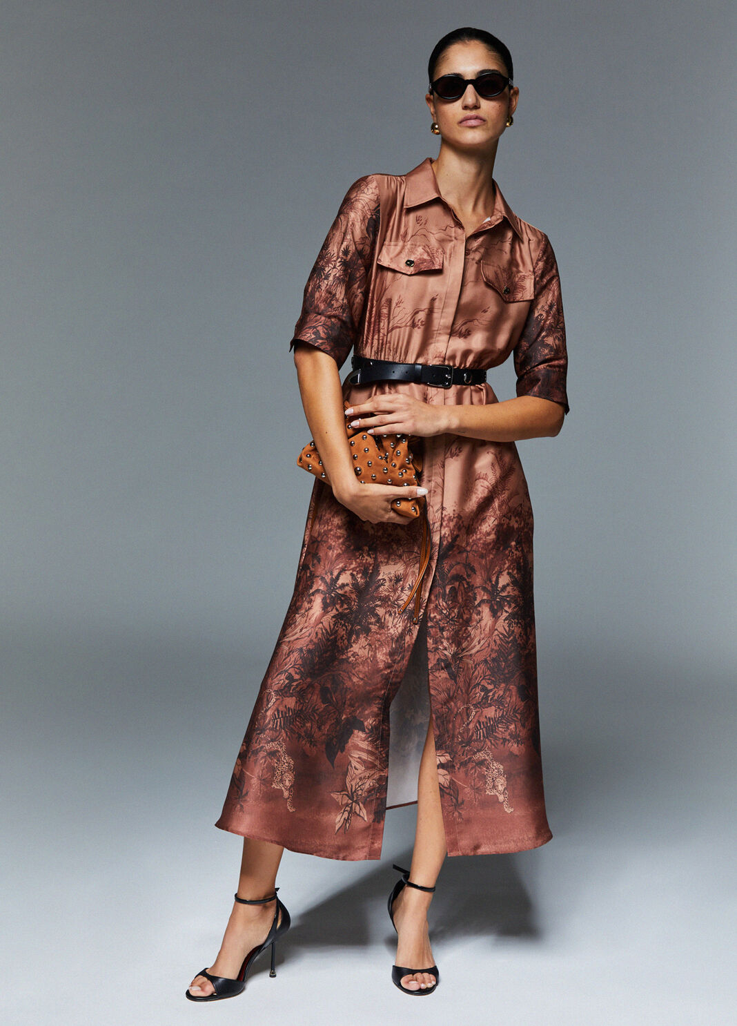 Langes Hemdblusenkleid Braun Liu Jo - large image number 2