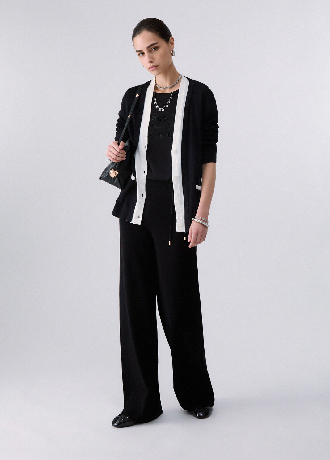 Gilet en maille ouverte noir Liu Jo - large image number 5