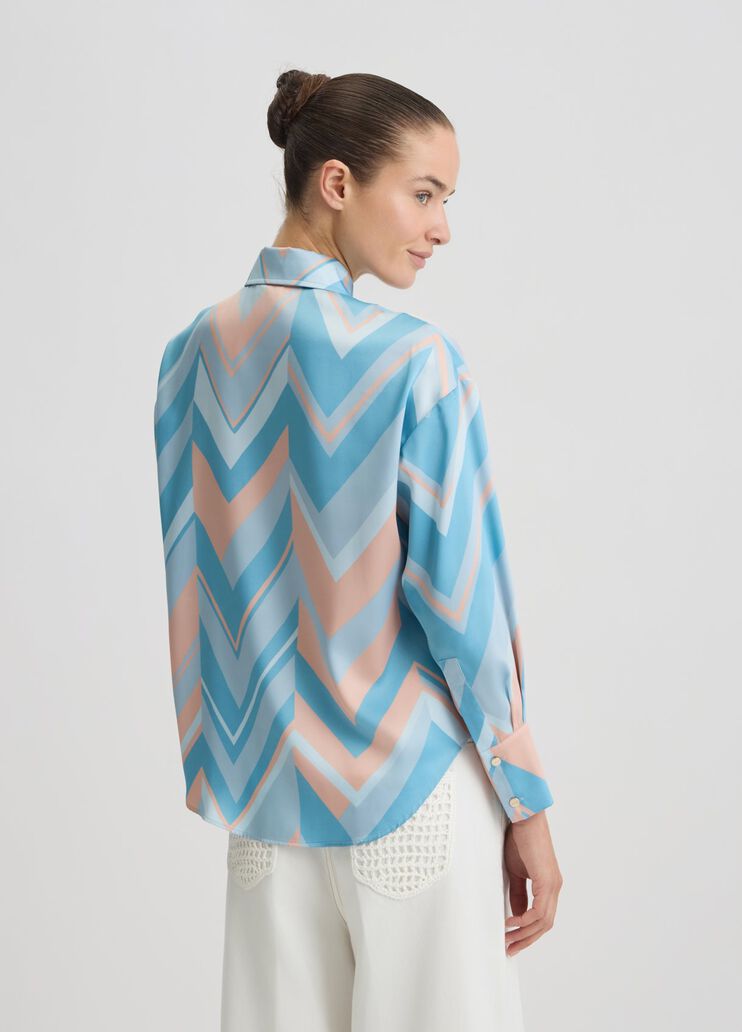 Printed twill shirt light blue Liu Jo - large image number 1 Printed twill shirt light blue Liu Jo - large image number 1