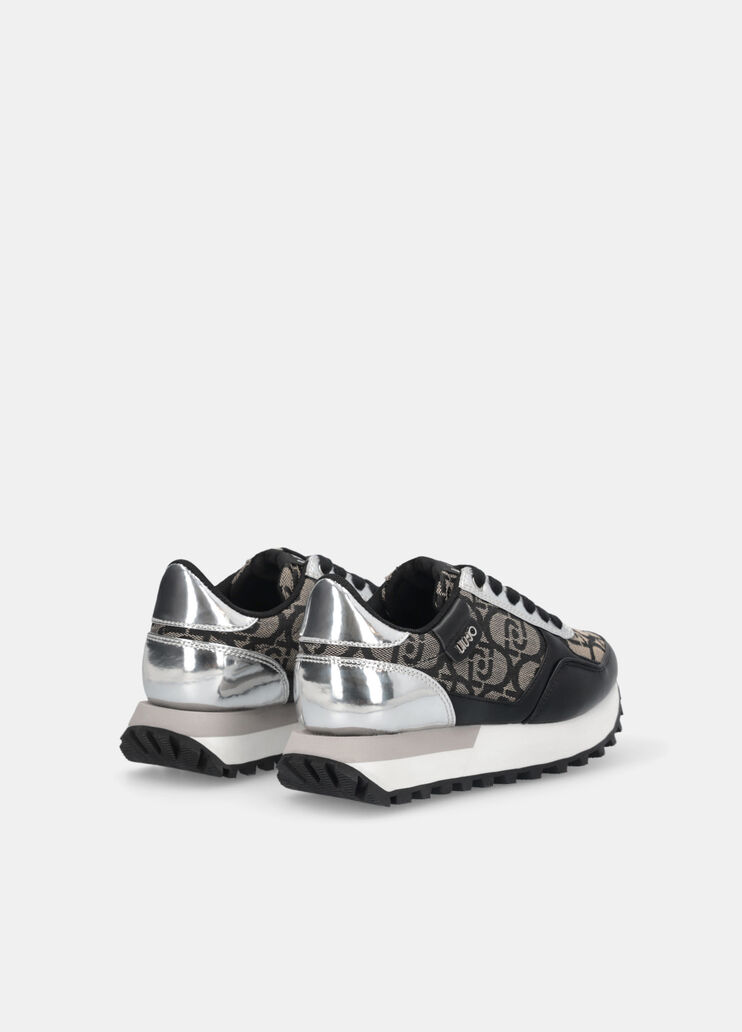 Sneakers with jacquard monogram black Liu Jo - large image number 3 Sneakers with jacquard monogram black Liu Jo - large image number 3